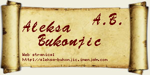 Aleksa Bukonjić vizit kartica